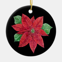 Poinsettia MEMORIAL Ornament/Black - Anpassen!