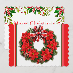 Poinsettia Mit Unterschrift und Gruß Feiertagskarte