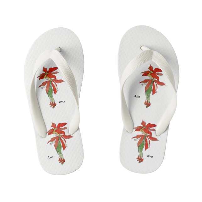Poinsettia Niedliche Blume Kind Blumenmädchen Kinderbadesandalen (Fußbett)
