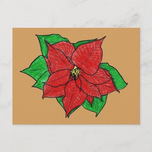 Poinsettia Nr. 1 Postkarte. Postkarte (Vorderseite)