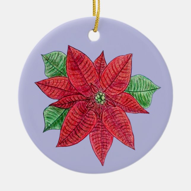 Poinsettia Ornament - Lavendel Hintergrund (Vorne)