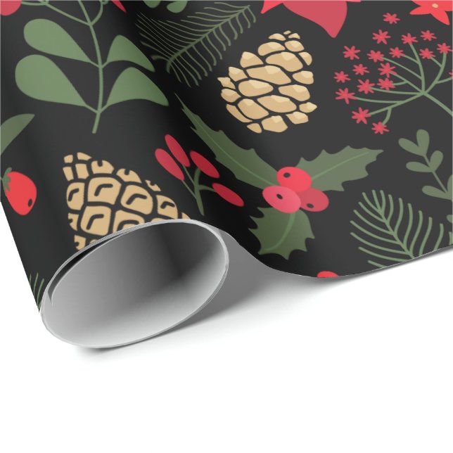 Poinsettia-Packpapier Geschenkpapier (Rolleneckpunkt)