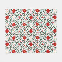 Poinsettia Paradise Cheer Fleece Blanket