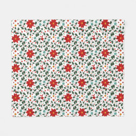 Poinsettia Paradise Cheer Fleece Blanket
