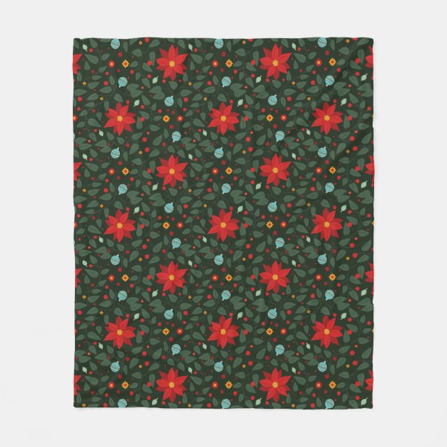 Poinsettia Paradise Fleece Blanket (Vorderseite)