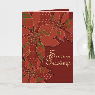 Poinsettia-Patchwork Feiertagskarte