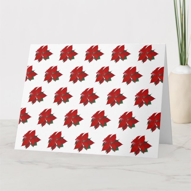 Poinsettia Pattern Personalisierte Weihnachten Karte (Vorderseite)