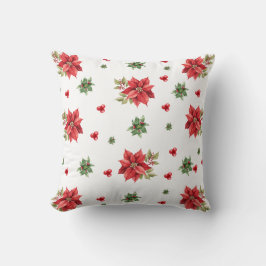 Poinsettia Pattern Pillow Kissen