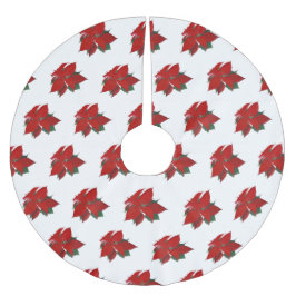 Poinsettia Pattern Weihnachten Polyester Weihnachtsbaumdecke