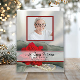 Poinsettia Pearls Winter Beerdigung Beileid Dankeskarte