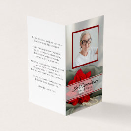 Poinsettia Pearls Winter Beerdigungsgebet Visitenkarten