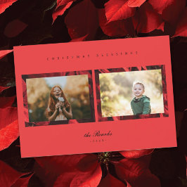 Poinsettia Petals Frame 2 Foto Weihnachtskarte Feiertagskarte