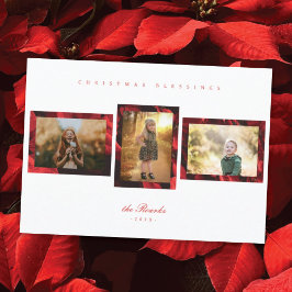 Poinsettia Petals Frame 3 Foto Weihnachtskarte Feiertagskarte