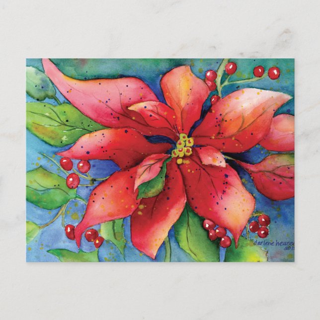 Poinsettia Postkarte (Vorderseite)