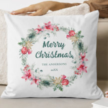 Poinsettia Red Green White Wreath Weihnachtsgedich