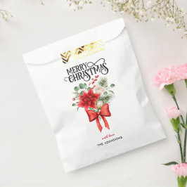 Poinsettia Rose Blume Bouquet Geschenktütchen