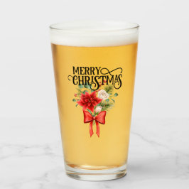 Poinsettia Rose Blume Bouquet Glas