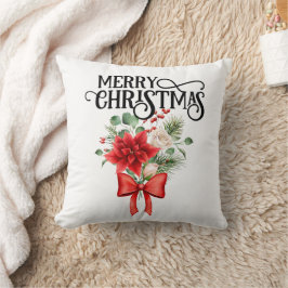 Poinsettia Rose Blume Bouquet Kissen