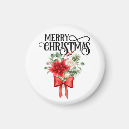 Poinsettia Rose Blume Bouquet Magnet