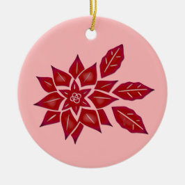 Poinsettia (rot) keramik ornament