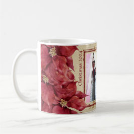 Poinsettia Roter Rahmen Weihnachten Tasse