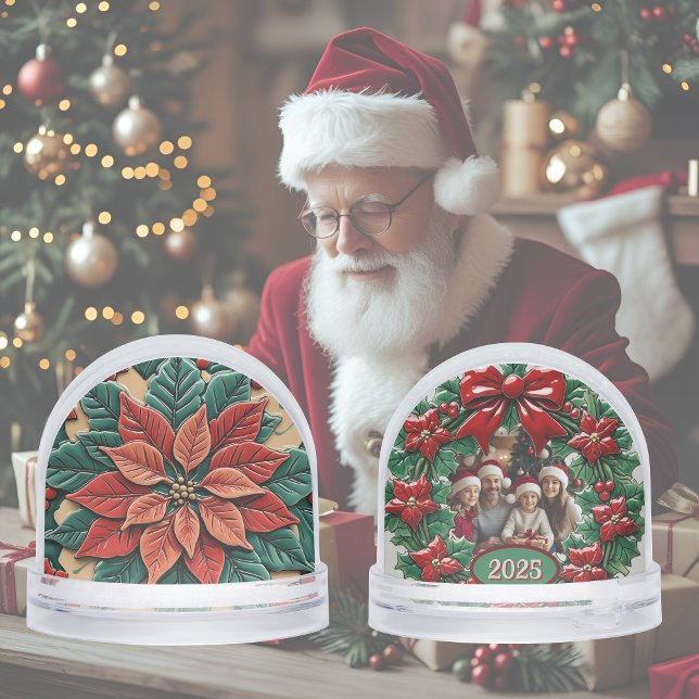 Poinsettia Rotes Weihnachtsfest Schneekugeln (Von Creator hochgeladen)