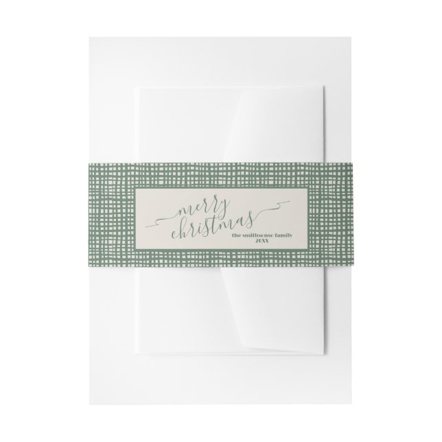 Poinsettia Sage Ivory Christmas Einladungsbanderole (Vorderseite Beispiel)