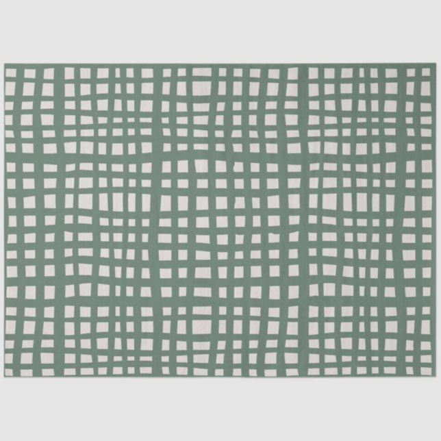 Poinsettia Salbei Grüne Elfenbein Weihnachtsgesche Seidenpapier (Vorderseite)