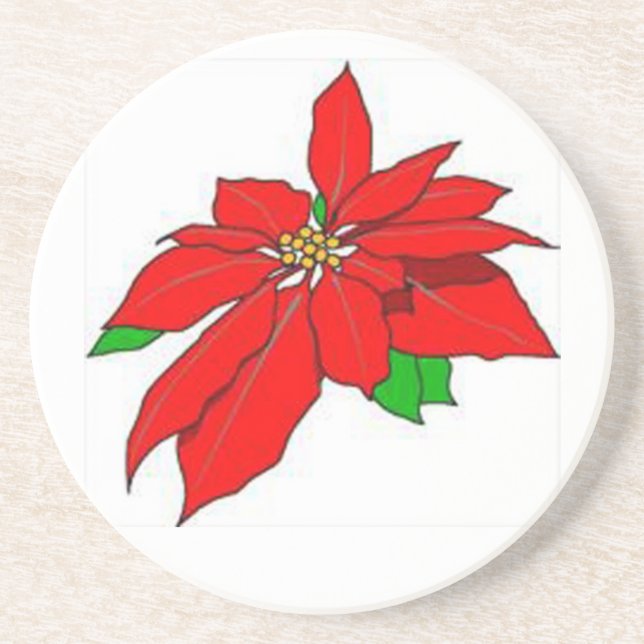 Poinsettia-Sandstein-Untersetzer Sandstein Untersetzer (Vorne)