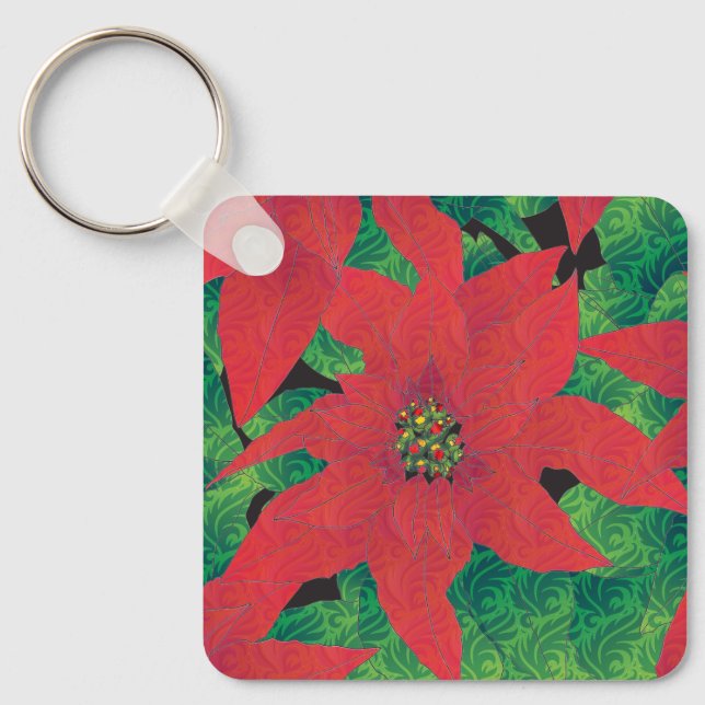 Poinsettia Schlüsselanhänger (Vorderseite)