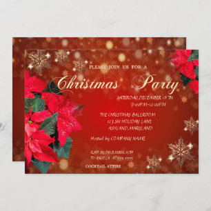 Poinsettia Schneeflocken, Weihnachtsgebäck im Unte Einladung