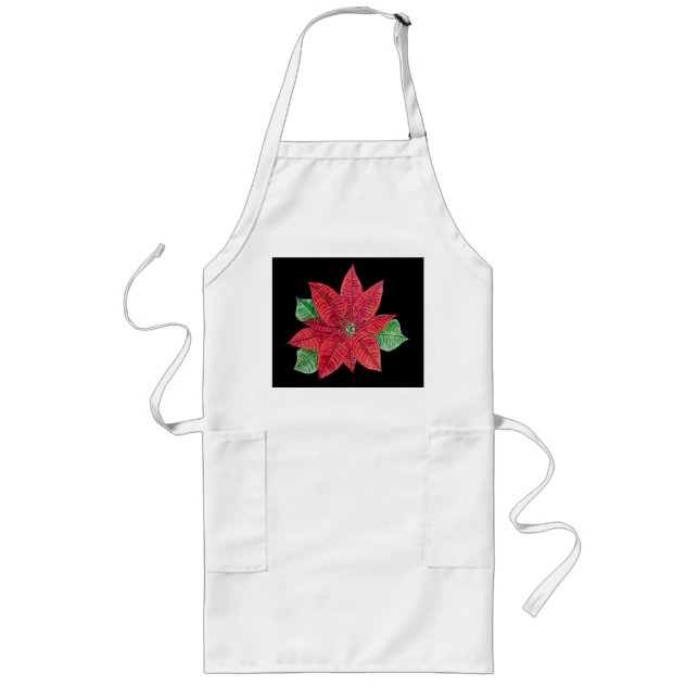 Poinsettia Schürze - Schwarz (Vorne)