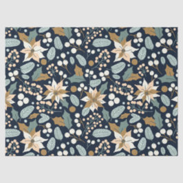 Poinsettia Schwarzer Hintergrund Winterurlaub Wrap Seidenpapier