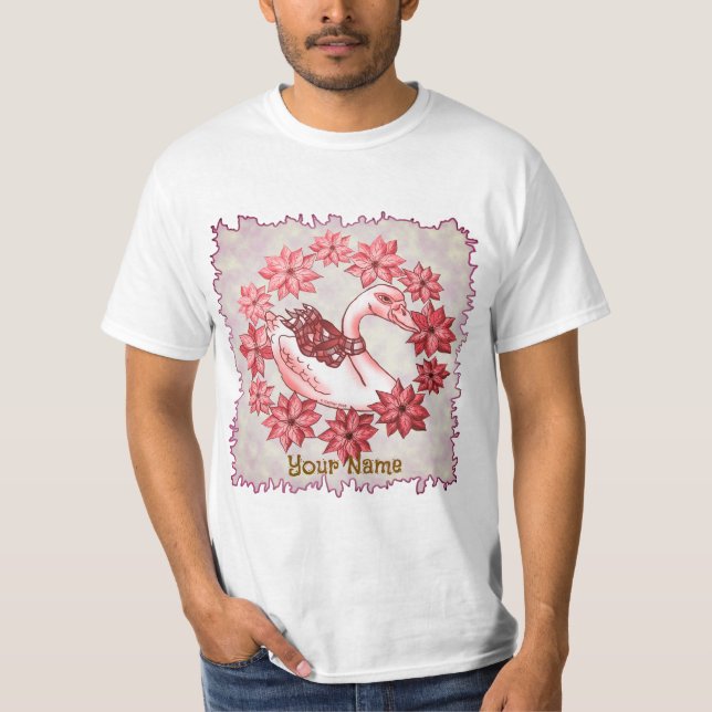 Poinsettia Swan T-Shirt (Vorderseite)