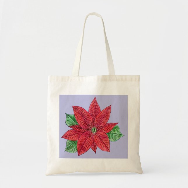 Poinsettia Tote Bag - Lavendel Tragetasche (Vorne)