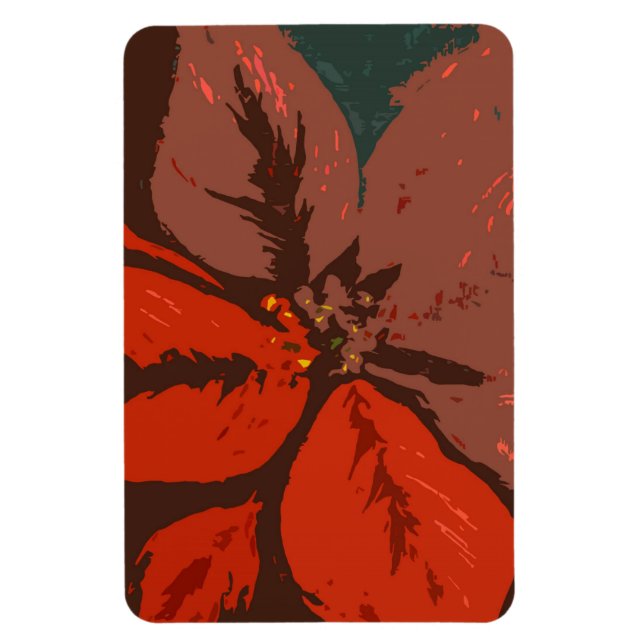 Poinsettia Traditionelles Design Magnet (Vertikal)