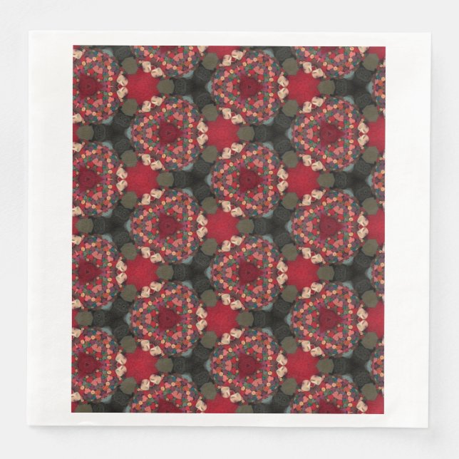 Poinsettia Trifecta  Abstract Design Serviette (Vorderseite)