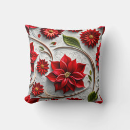 Poinsettia und Blätter Kissen