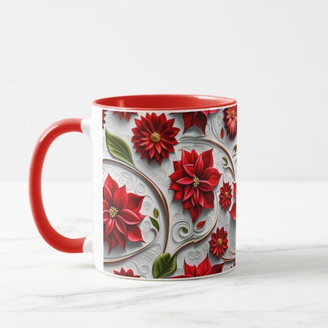 Poinsettia und Blätter Tasse (Links)