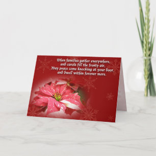 Poinsettia-und Gedicht-Weihnachtskarte Feiertagskarte