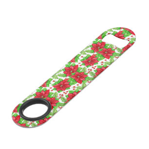 Poinsettia und Heilige Beere Weihnachten Speed Flaschenöffner
