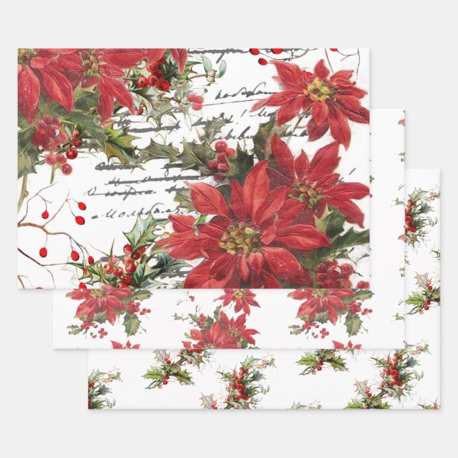 Poinsettia und Heilige Geschenkpapier Set (Set)