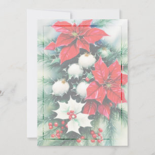Poinsettia und Weihnachtsbudget Feiertagskarte