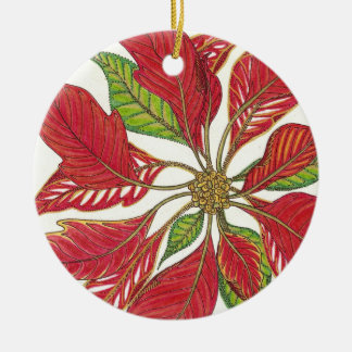 Poinsettia-Verzierung Keramik Ornament