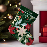 Poinsettia Weihnachten mit botanischem Flair Kleiner Weihnachtsstrumpf<br><div class="desc">Mit diesem personalisierten Strumpf stärken Sie Ihre Urlaubsatmosphäre. Ein wunderschönes botanisches Design mit lebhaften Poinsettien und zartem Winterfolien schafft einen zeitlosen und festlichen Look. Dieser Strumpf ist perfekt für Naturliebhaber und diejenigen, die den klassischen Weihnachtscharm schätzen, und fügt Ihrem Kaminzimmer eine Touch der Eleganz hinzu. Personalisieren Sie es mit einem...</div>