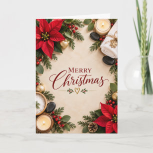 Poinsettia Weihnachts-Spa Frohe Weihnachten Karte