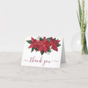 Poinsettia Weihnachtsblumen Danke Karte
