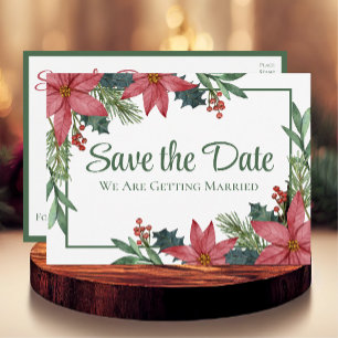 Poinsettia Weihnachtsblumenhochzeit rettet das Dat Postkarte