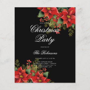 Poinsettia Weihnachtsfeiertag - Einladungsprogramm Flyer