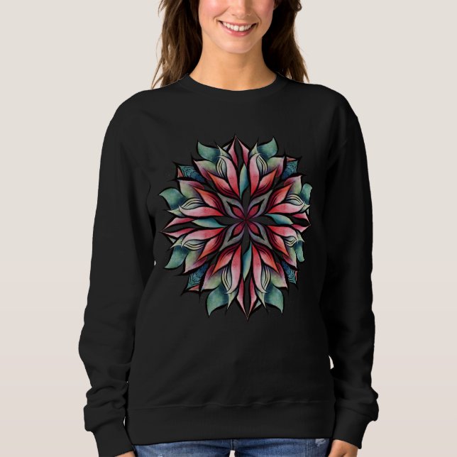 Poinsettia Weihnachtsflora Eleganter Winterurlaub Sweatshirt (Vorderseite)